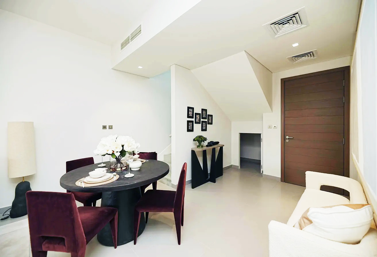 Noya Yas Island contemporary kitchen with natural finishes, townhouse interior, Yas Island